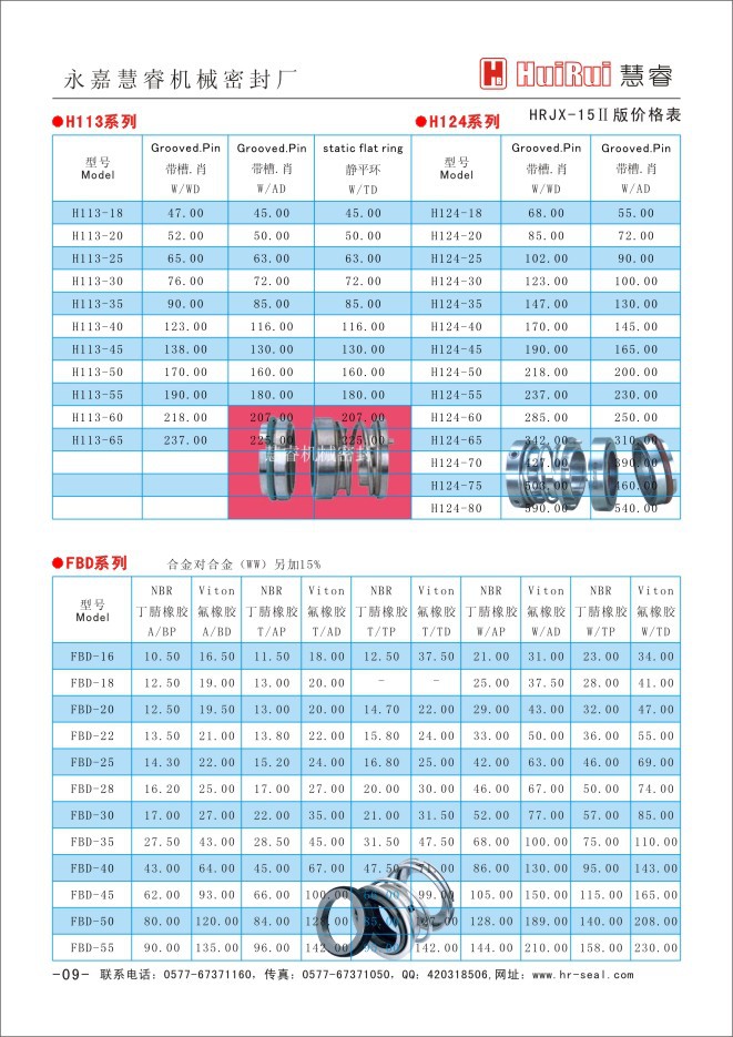 h124系列价格表【暂时】,机械密封水泵水封管道泵排污泵漩涡泵真空泵