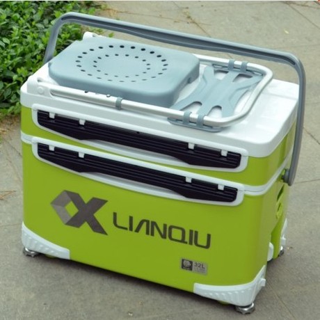 连球钓箱lq-223新款四脚加长升降配工具层 靠背全磁钓箱特价