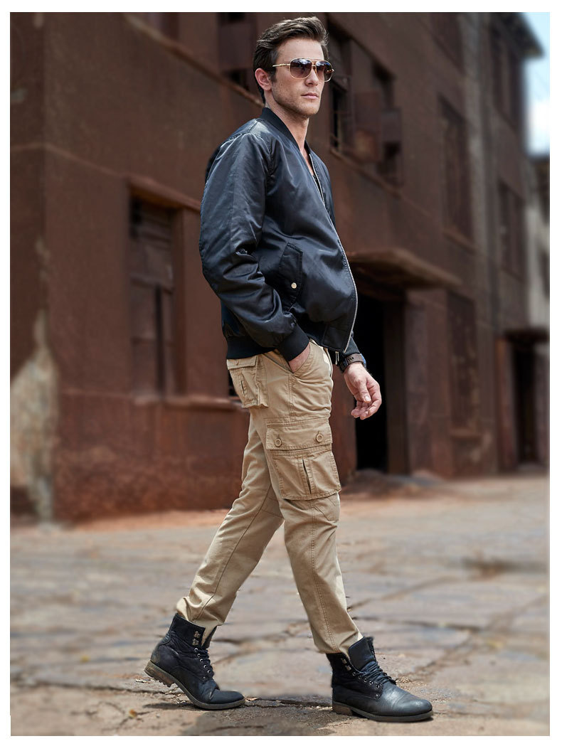 男式工装裤欧美风格青年大码多袋裤休闲裤纯