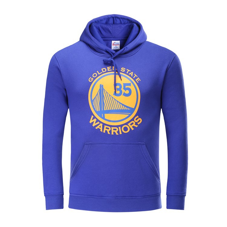 勇士35号杜兰特篮球球衣 冬装纯棉连帽加