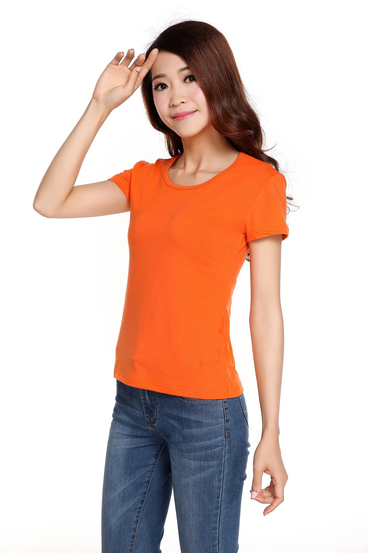 女装莱卡棉空白情侣圆领短袖棉t恤班服定制丝印可印刷polo衫定制