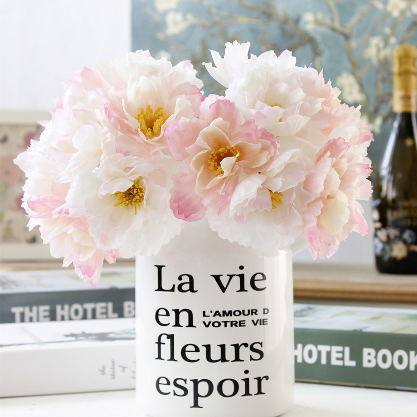 唯美清新婚庆花厂家直销 仿真花束花迷迭香7枝扎 家居装饰