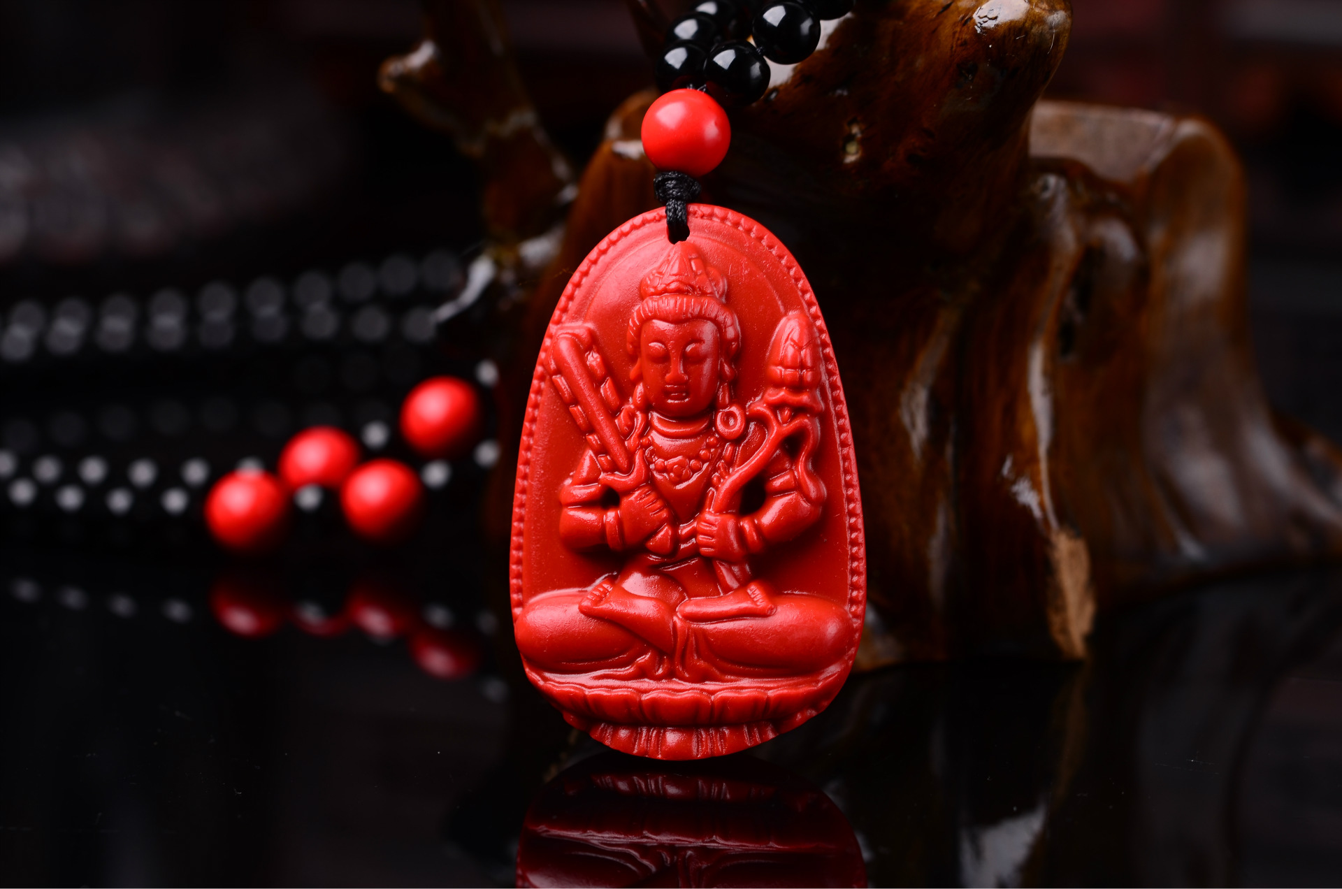 天然正品开光八大守护神朱砂吊坠 十二生肖本命佛饰品厂家直销