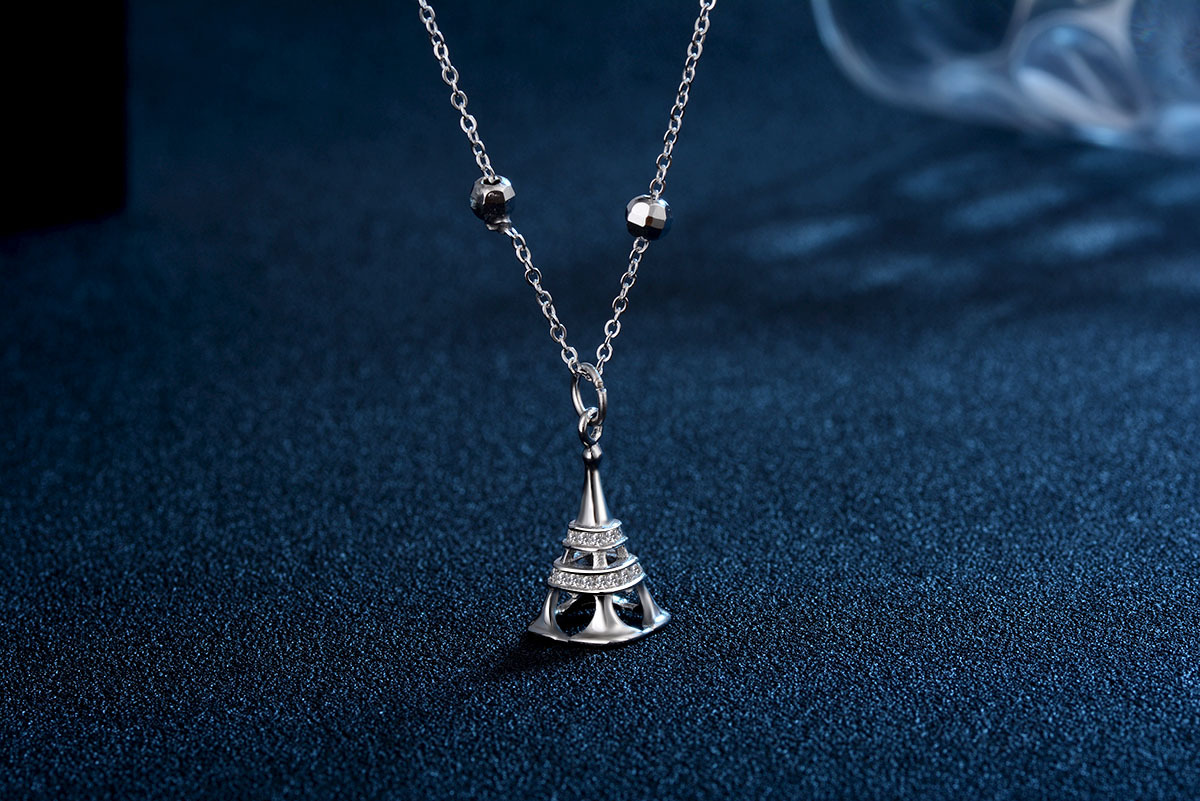 925纯银欧美饰品 浪漫的巴黎埃菲尔铁塔女款吊坠 永恒之爱 晨瑞斯