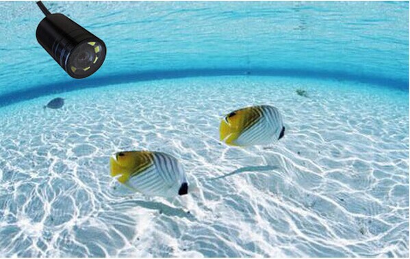 15m线长水下摄像头 8个led灯夜视 彩色监控摄像机 工厂直销