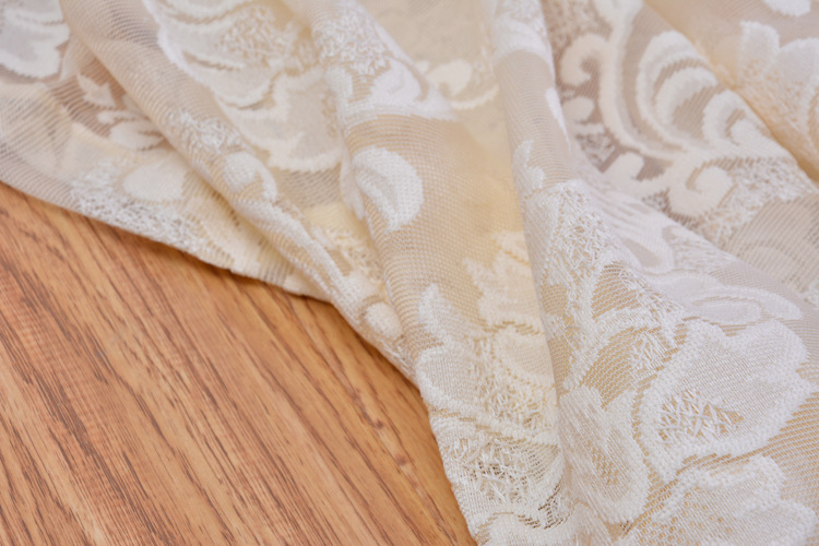 欧式 经编提花窗帘纱布料 卧室客厅飘窗窗纱 纱帘白色现货批发