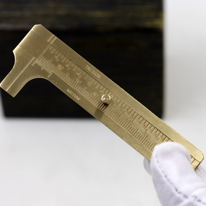 文玩铜卡尺文玩工具铜迷你游标卡尺文玩卡尺测量珠宝玉器