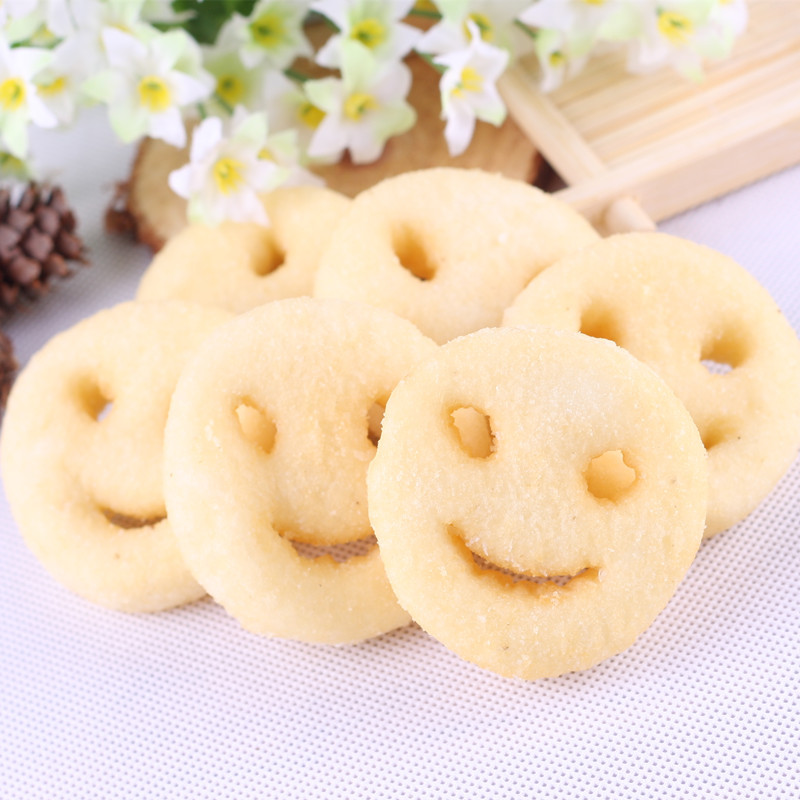 黄金笑脸薯饼烧烤油炸小吃可爱笑脸冷冻半成品食材点心