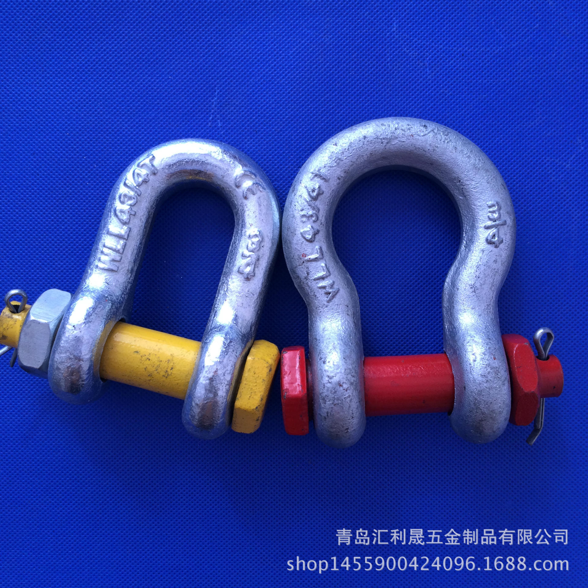 船用自由锻欧式大d大弓卸扣 美式直型弓形卸扣 电镀锌圆头卸扣