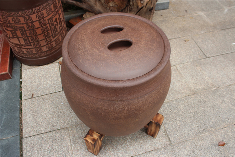 特大号紫砂茶叶缸茶叶罐普洱醒茶罐特大号储物罐手工紫砂茶桶批.