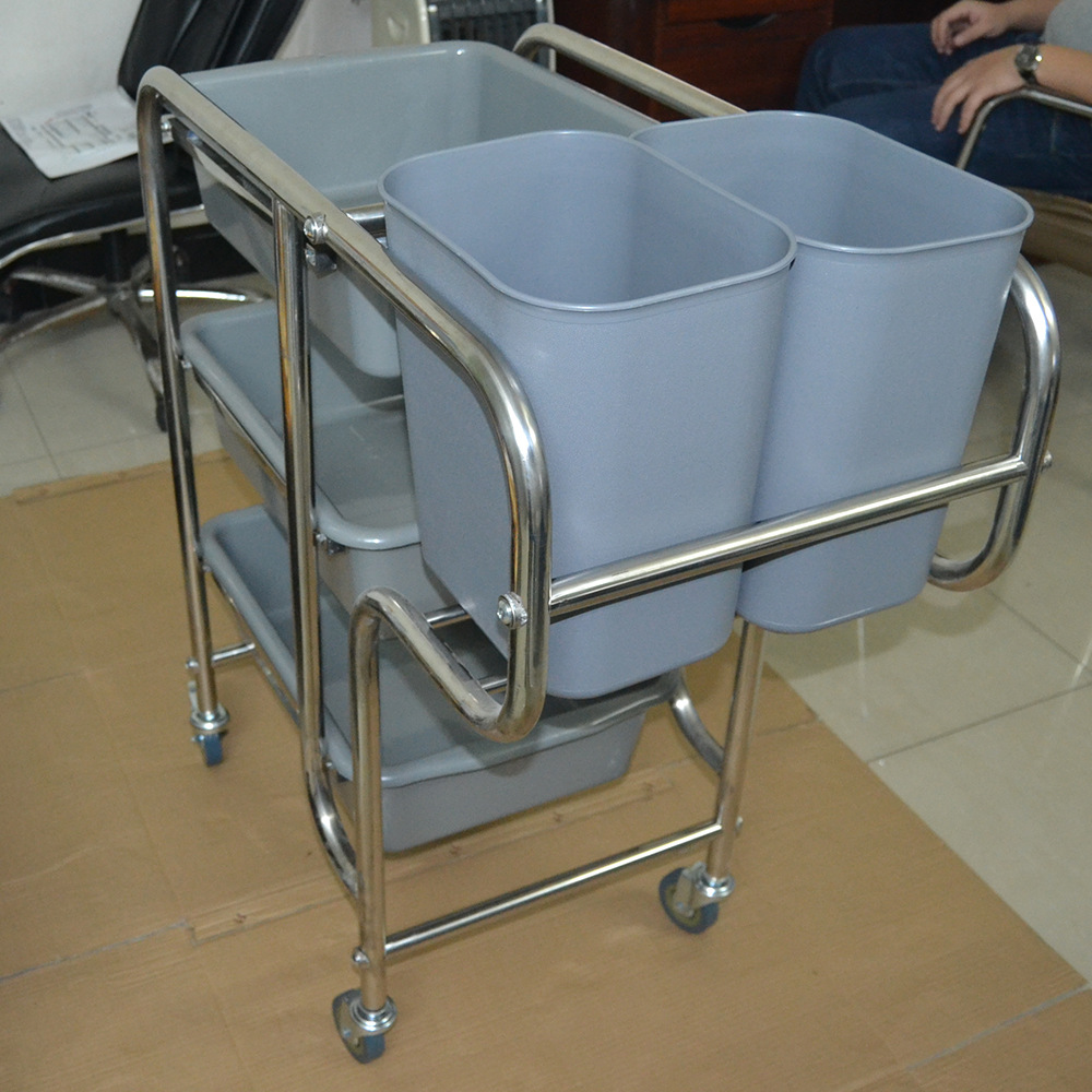 三层酒店收碗车 不锈钢收餐车 餐盘收集车手推清洁车饭店收碗碟车