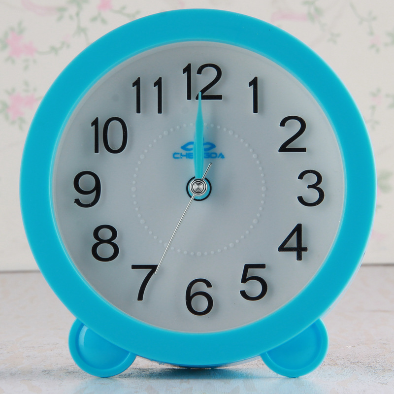 厂家直销彩壳凸字单音闹钟供应懒人韩式闹钟学生床头闹钟批发