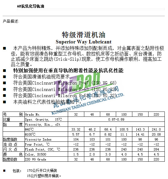 AE抗乳化导轨油