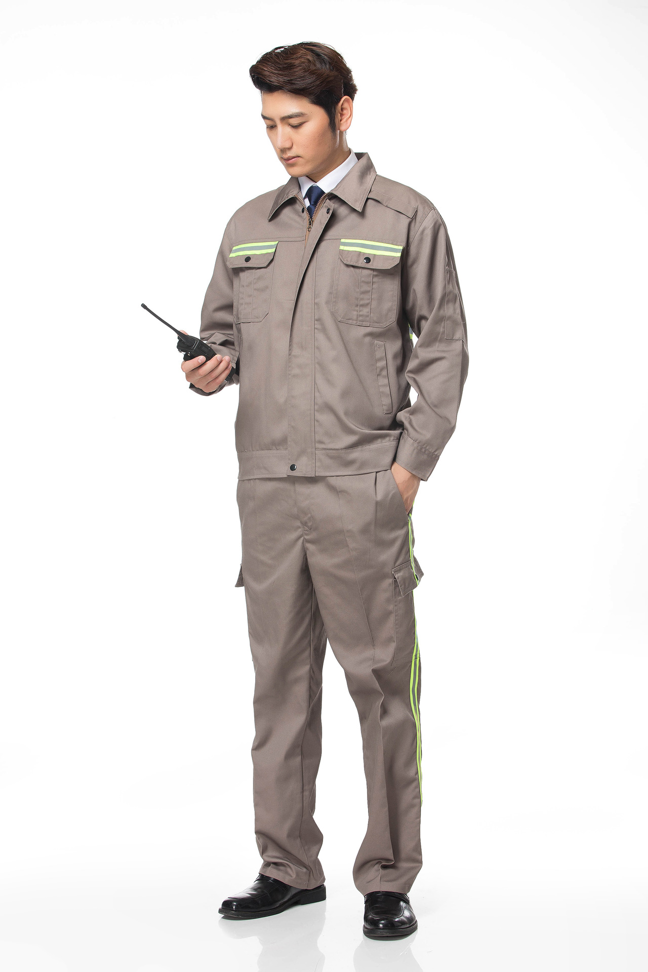 新款停车场管理员专用工作服套装反光条定制男女长袖停车工装马甲