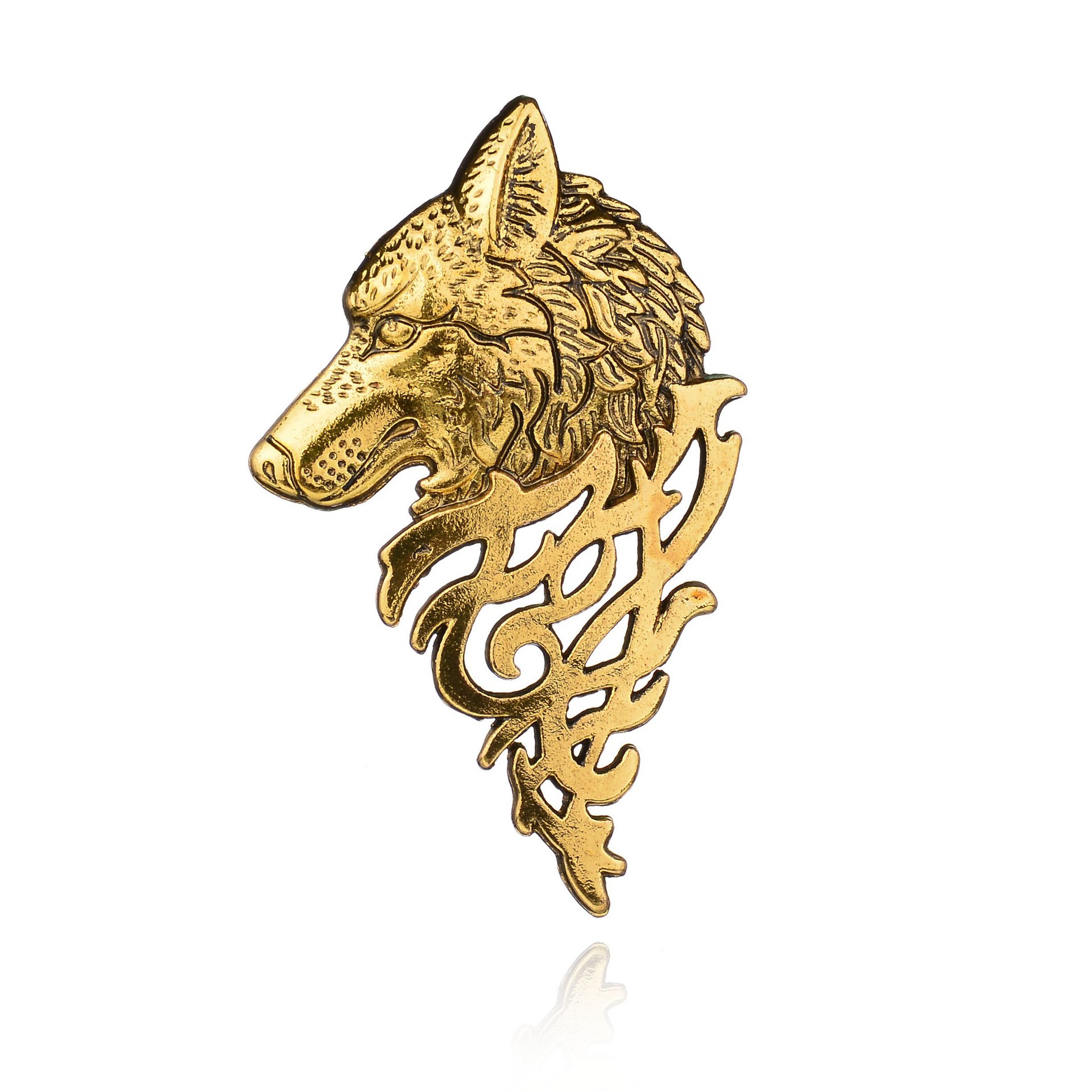 新款西装胸章复古英伦韩版个性霸气狼头图腾合金胸针徽章胸牌