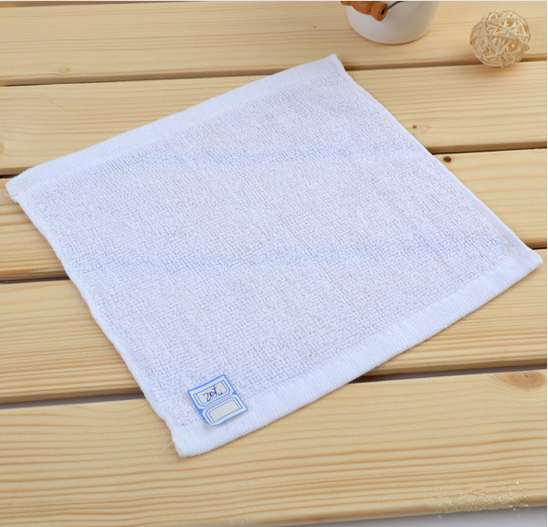 批发20克纯棉白色小方巾小白毛巾酒店幼儿