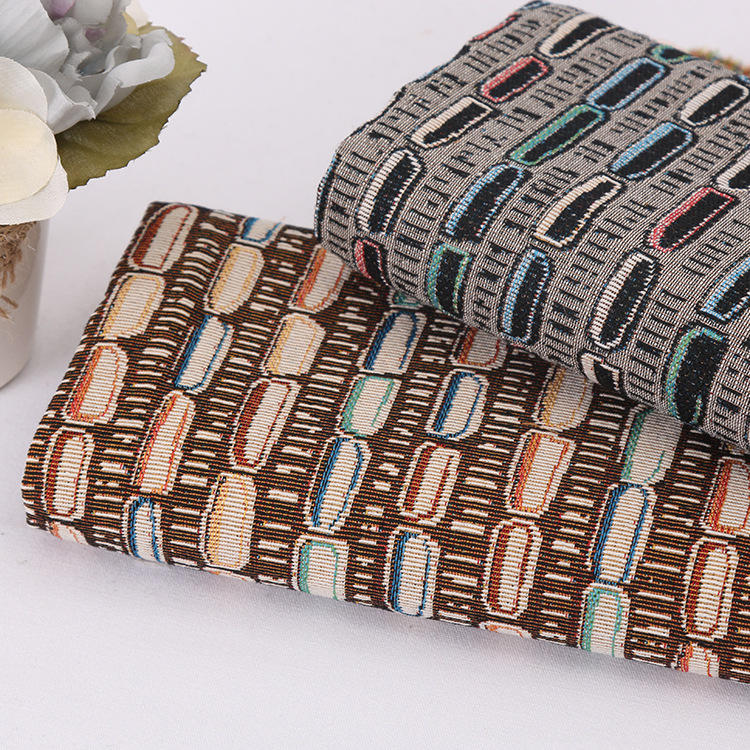 厂家直销 涤棉平纹色织提花面料 民族风服装鞋材箱包面料现货供应