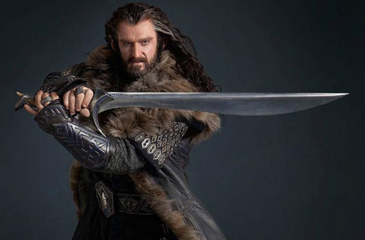 影视金属工艺品魔戒之指环王霍比特矮人索林兽咬剑影视道具未开刃