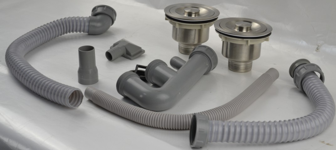 110不锈钢双水槽下水器 双盆下水口 洗菜池配件下水 提笼钢口304