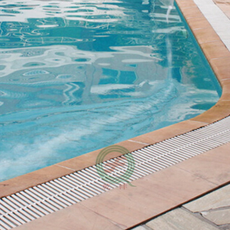 泳池溢水白色格栅pvc渠面排水沟盖板防滑篦子游泳池设备厂家直销