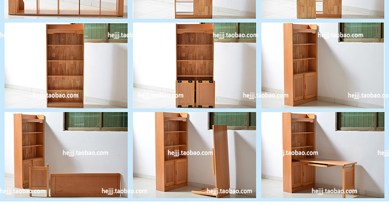 【华而佳】实木榉木书桌榉木电脑桌书架组合办公电脑桌写字台婚房家具3012