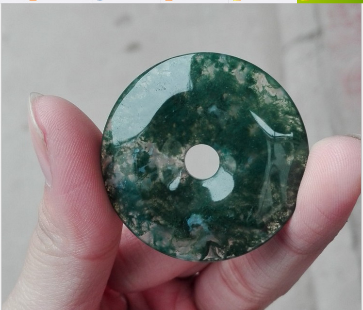 水草玛瑙印度玛瑙玉石玉器吊坠挂坠金丝玛瑙项链坠