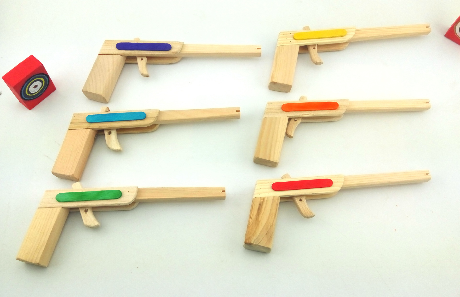 经典怀旧传统玩具木制皮筋枪单发橡皮筋枪打皮筋手枪80后记忆