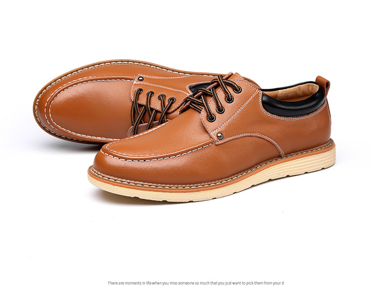 男士皮鞋新款秋冬休闲男款板鞋韩版男鞋潮真皮英伦风工装平底单鞋