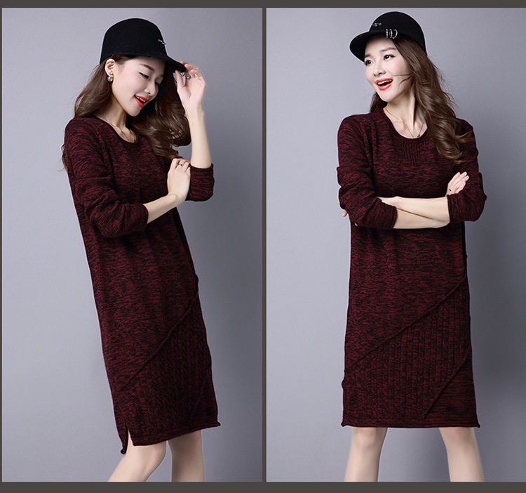 哥弟新款女士毛衣中长款针织打底衫2016