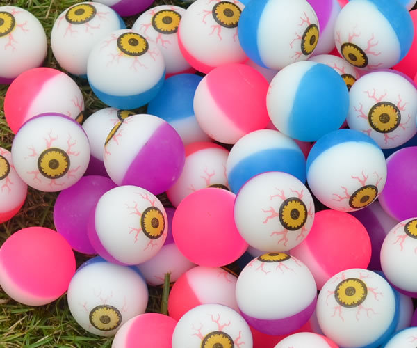 32号暴眼弹力球 弹弹球 一元扭蛋机玩具 磨沙眼睛橡胶球厂家批发