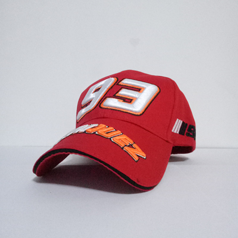 gp马克马奎斯签名93号拼色刺绣摩托车帽子运动棒球帽赛车帽