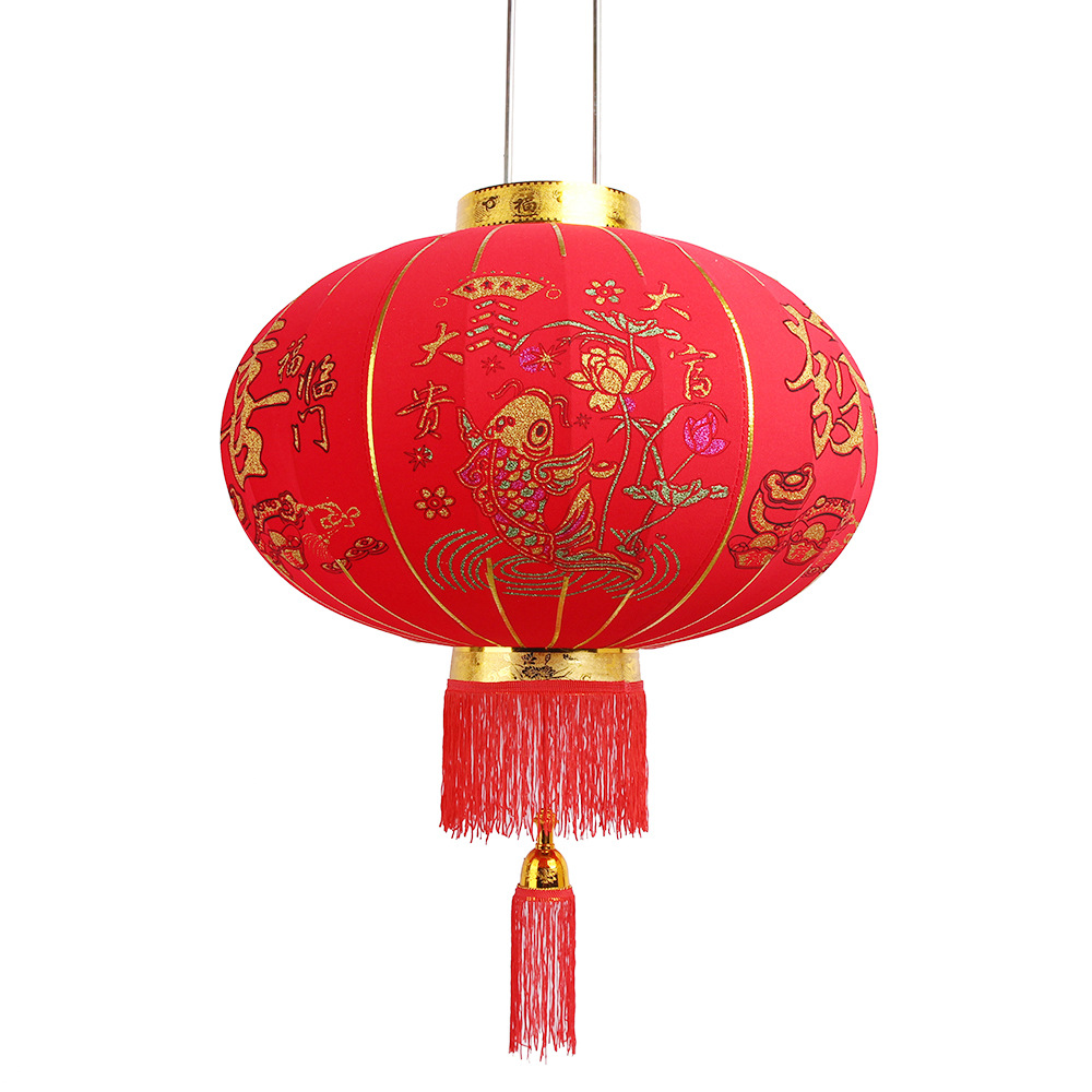 定制 植绒布广告灯笼挂件 春节福字红灯笼批发 喜庆婚庆装饰用品