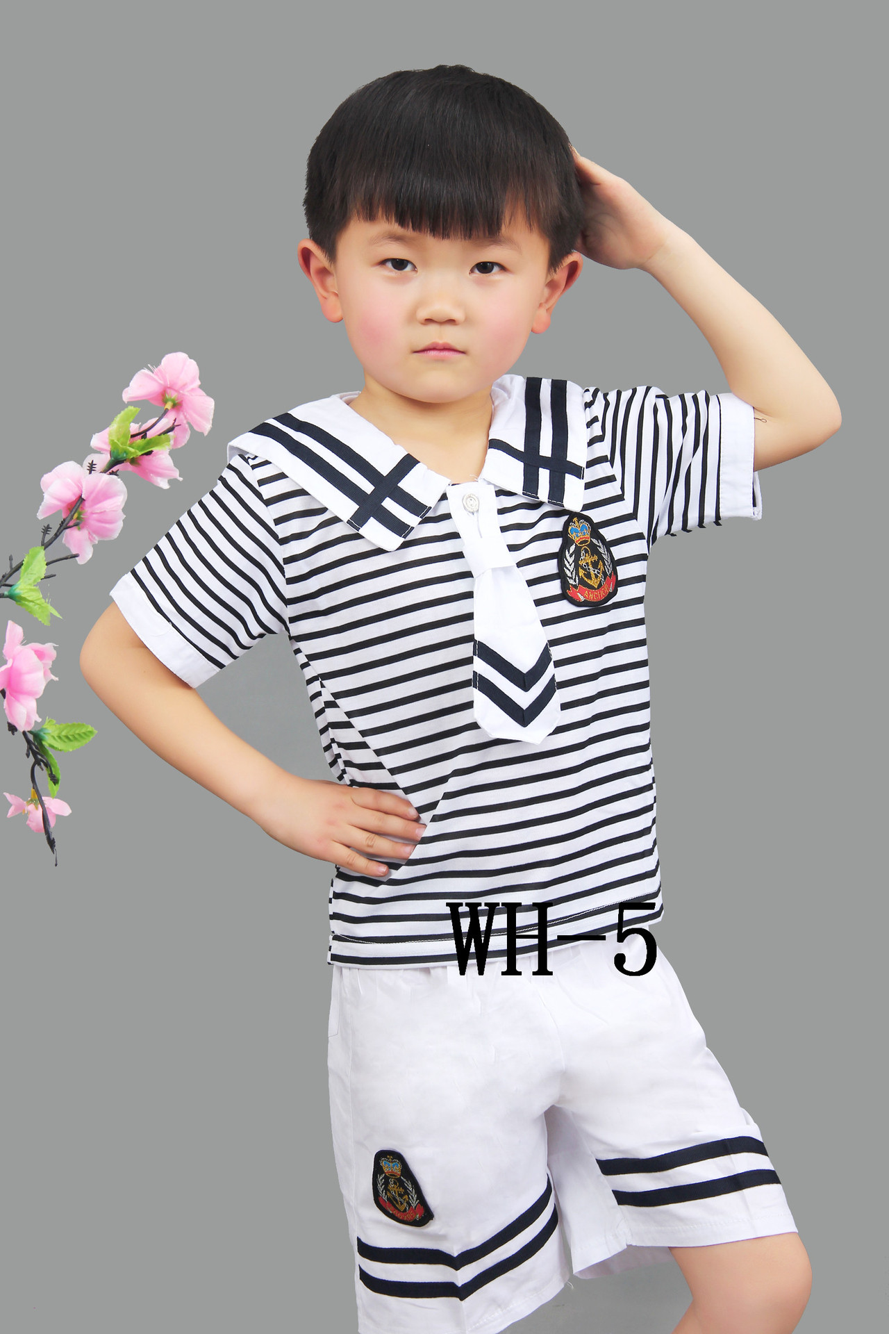 水手帽海军帽儿童白色制服船员帽子小海军演出帽子批发