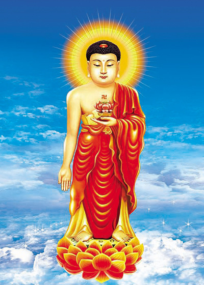 富安工艺 高清三维立体 50x70 3d佛像画 阿弥陀佛 释迦摩尼佛像