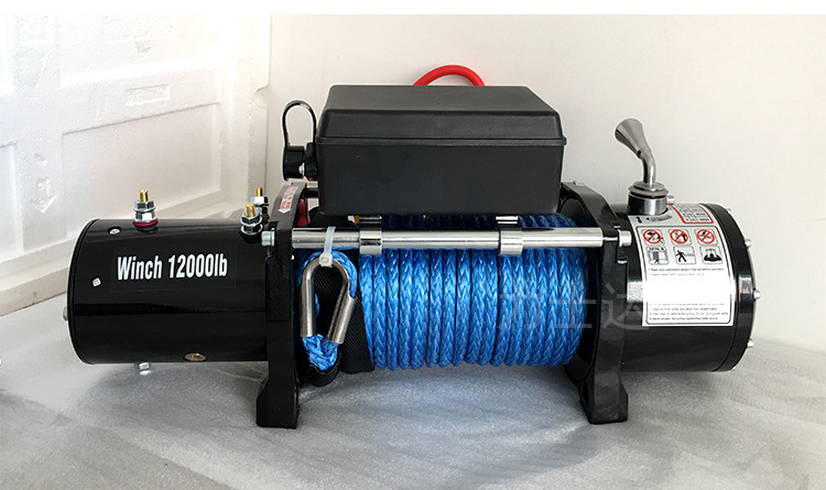 厂家直销 迪尼玛绳汽车绞盘 牵引机拉力机便携式越野车用电动绞盘