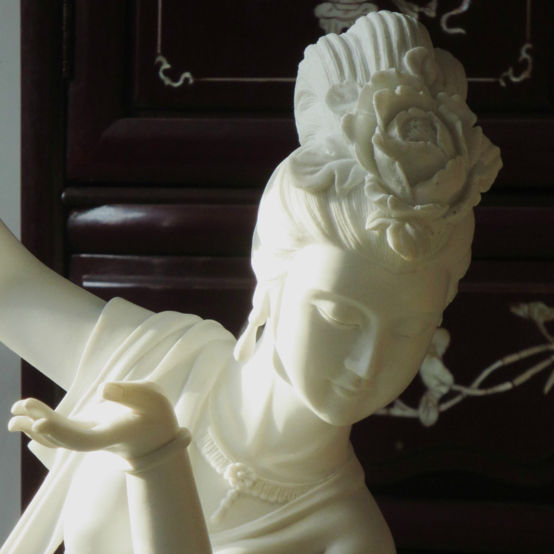 包邮汉白玉石雕敦煌摆件工艺品创意家居创意摆件创意摆件仕女飞天