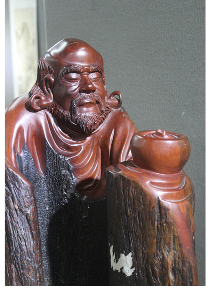 根雕木雕工艺品 木雕红木达摩祖师 人物根艺摆件 镇宅辟邪摆设