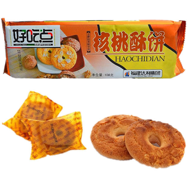 达利园好吃点核桃酥饼干 108g 休闲零食酥性饼干小吃