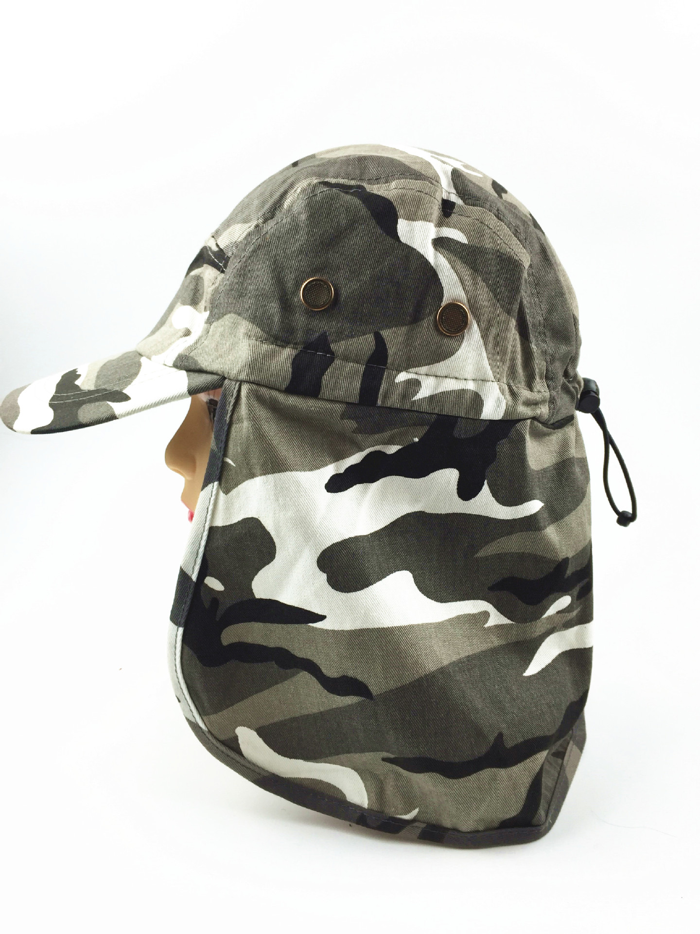 鬼子帽迷彩户外防晒丛林帽360度防紫外线可调节披肩帽遮阳帽子