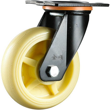4寸5寸6寸8寸重型工业双轴承尼龙脚轮 万向滚轮 塑料推车轮子轱辘