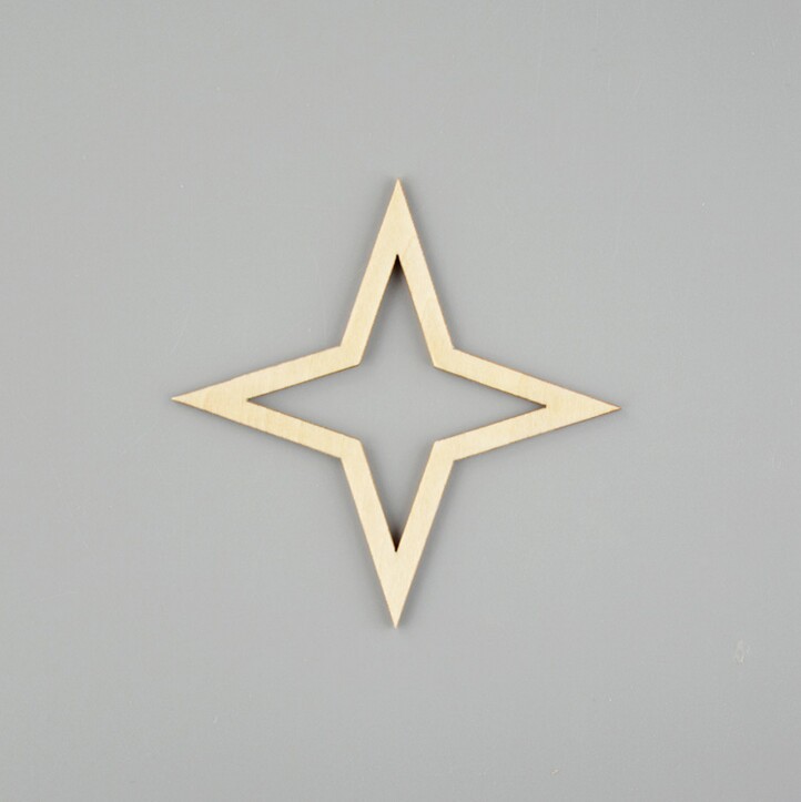 厂家直销镂空四角星木片薄木片diy手工模型工艺装饰材料厚3mm-阿里巴