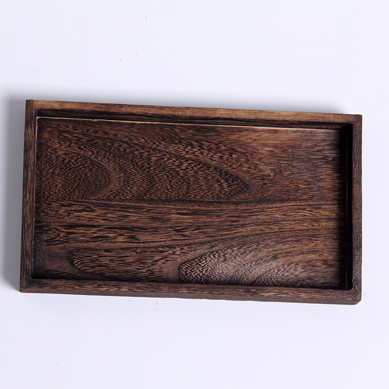 茶盘烧色桐木茶盘 木质茶具套装礼品木盒 一件代发实木茶盘