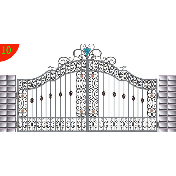 广州铁艺厂家专业定做欧式豪华大门 户外镀锌铁艺门
