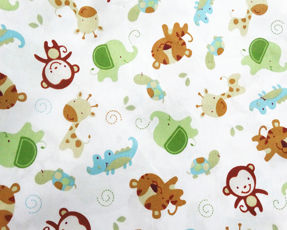 厂家直销全棉纯棉印花卡通布料床品宝宝面料批发16米宽幅开心猴