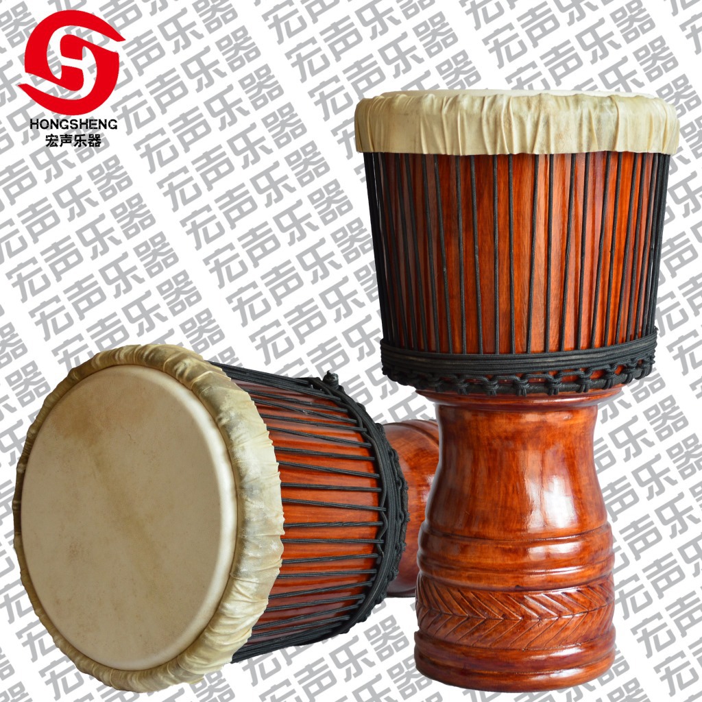 厂家特价 整木掏空12寸非洲手鼓 珍贝鼓 山羊皮包边专业非洲鼓