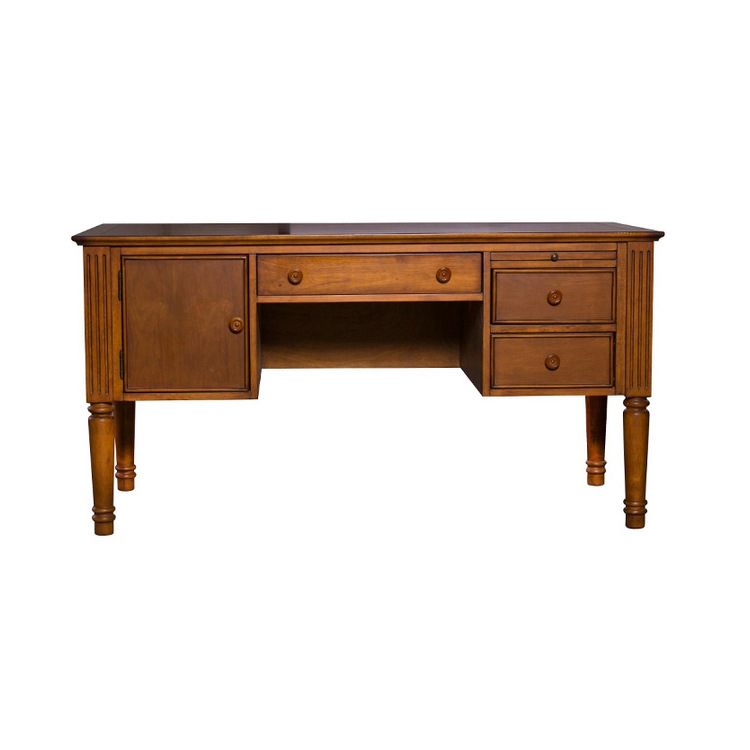 米邻家家用办公家具 美式乡村复古实木电脑桌 办公书桌写字台定制