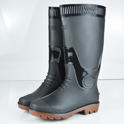 高筒劳保水鞋男防滑工地车间防水靴加厚底工矿雨鞋 pvc雨靴批发