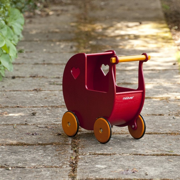 moover 手推娃娃婴儿车助步学步游戏车木制推车