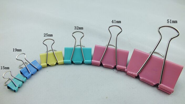 红杰彩色长尾夹15mm文件夹子燕尾夹铁票夹票据夹 燕子夹办公文具