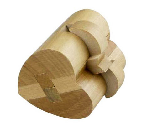 心形孔明锁 木制心锁拆装玩具爱心锁古典益智玩具批发